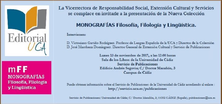 Presentación de ‘Monografías Filosofía, Filología y Lingüística’