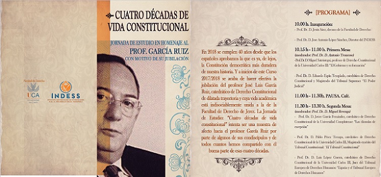 ‘Cuatro décadas de vida constitucional’ Jornada de estudio en homenaje al profesor García Ruiz