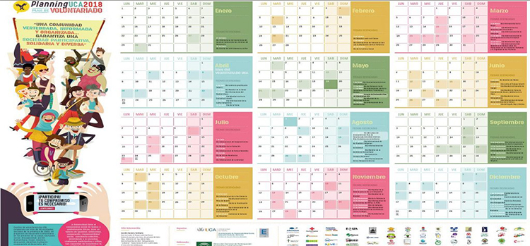 Ya puedes solicitar tu ejemplar del ‘Planning de Voluntariado UCA 2018’