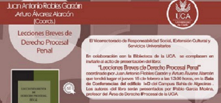 Se ha escrito un libro por… ‘Lecciones breves de derecho procesal penal’