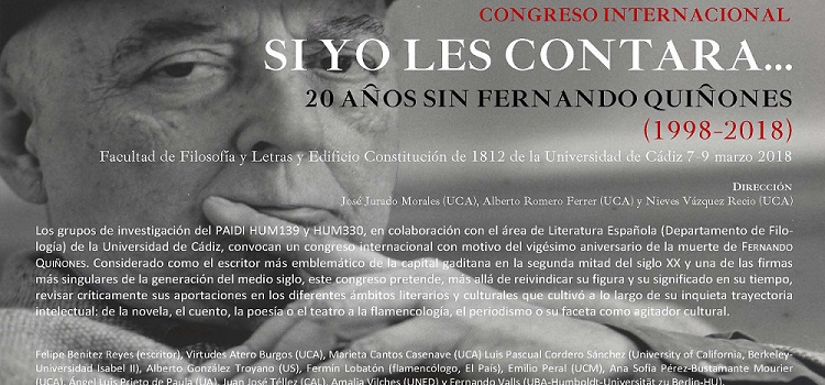 Congreso Internacional ‘Si yo les contara…20 años sin Fernando Quiñones (1998-2018)’