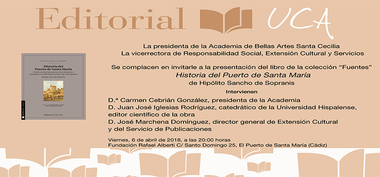 La UCA presenta el libro ‘Historia del Puerto de Santa María’