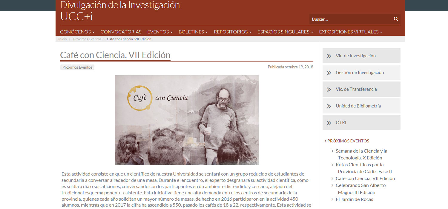 La UCA impulsa la VII edición de la actividad ‘Café con Ciencia’