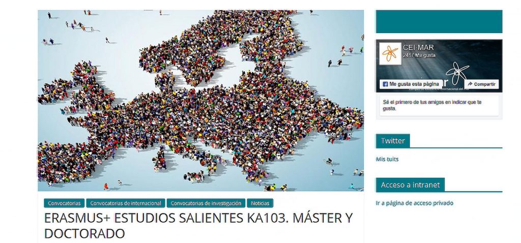 La Fundación CEI·Mar convoca Ayudas de Movilidad Europea para máster y doctorado