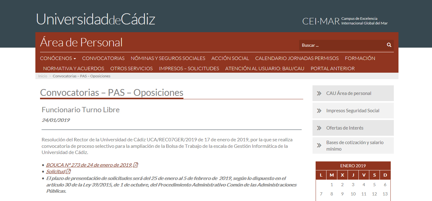 Abierta convocatoria de proceso selectivo para la ampliación de la Bolsa de Trabajo de la escala de Gestión Informática