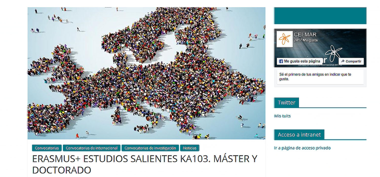 La Fundación CEI·Mar convoca Ayudas de Movilidad Europea para máster y doctorado