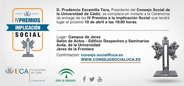 IV Premios a la Implicación Social del Consejo Social de la UCA
