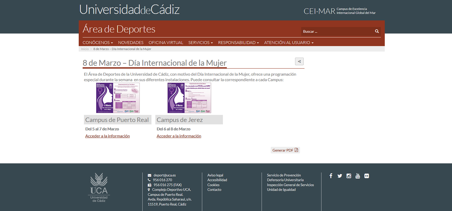 La UCA celebra el Día Internacional de la Mujer con una programación especial deportiva