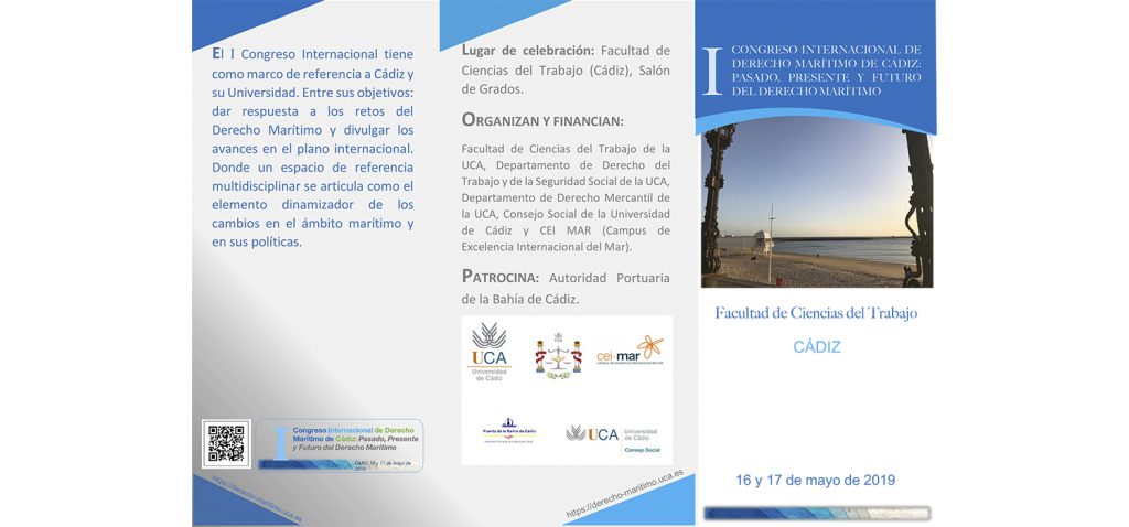 La UCA celebrará en mayo el I Congreso de Derecho Marítimo