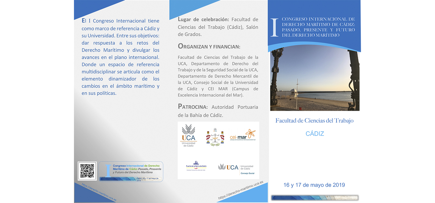 La UCA celebrará en mayo el I Congreso de Derecho Marítimo