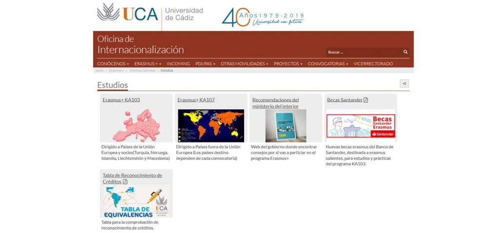 Abierto el plazo de convocatoria Erasmus+ Estudios KA103 para estudiantes de grado, máster y doctorado en el curso 2020/2021