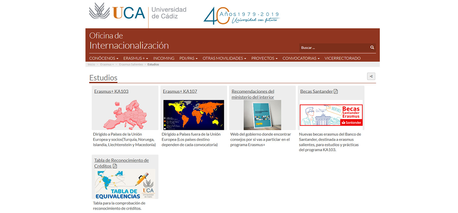 Abierto el plazo de convocatoria Erasmus+ Estudios KA103 para estudiantes de grado, máster y doctorado en el curso 2020/2021