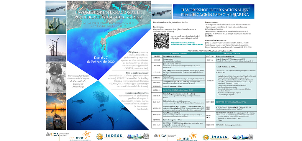 La UCA celebra el 6 y 7 de febrero el II Workshop Internacional en Planificación Espacial Marina