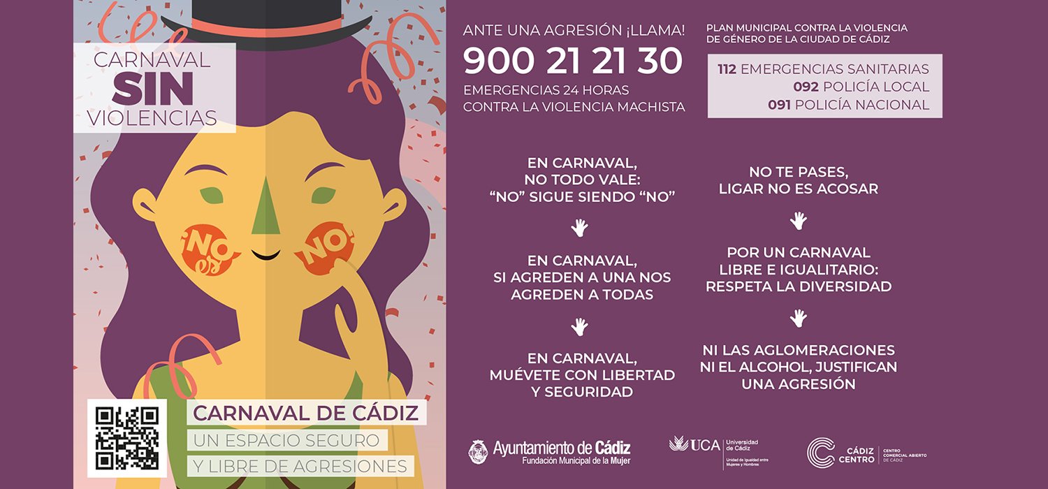 La UCA participa de nuevo en la campaña ‘No es No’ contra las agresiones hacia las mujeres en el Carnaval de Cádiz