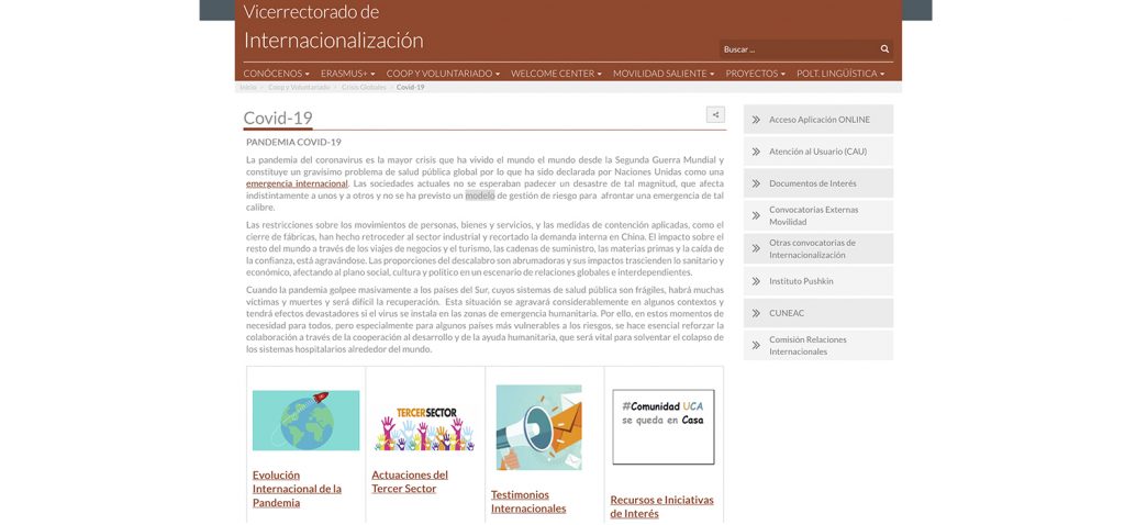 Internacionalización estrena nuevo espacio dedicado a ‘Crisis globales’