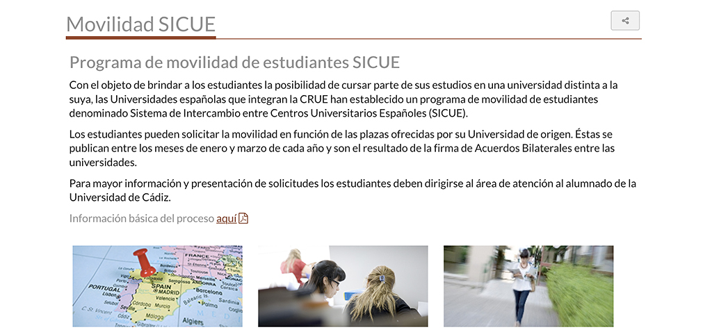 Abierta la convocatoria de Movilidad Nacional SICUE para el curso 2021/22