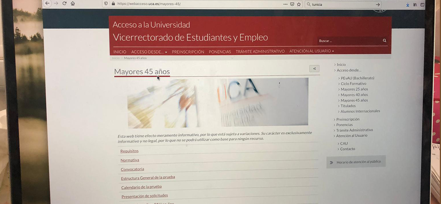La UCA abre el plazo de solicitudes para el Acceso de Mayores de 25 y 45 años