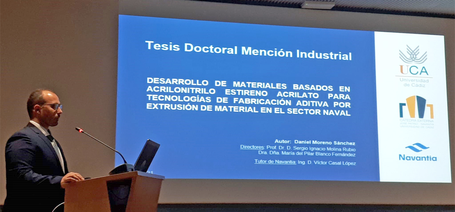 Primera tesis doctoral realizada con mención industrial en el marco de la Cátedra UCA-Navantia José Patiño
