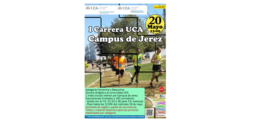 La I Carrera UCA Campus de Jerez se desarrollará este viernes 20