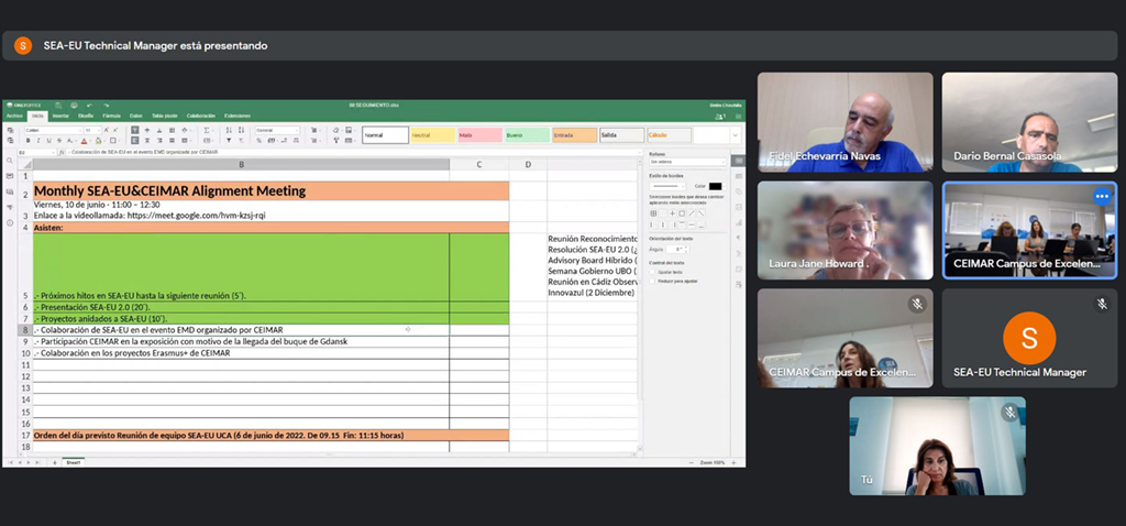 CEI·MAR y SEA-EU establecen sinergias de colaboración en proyectos comunes en el ámbito de la Economía Azul