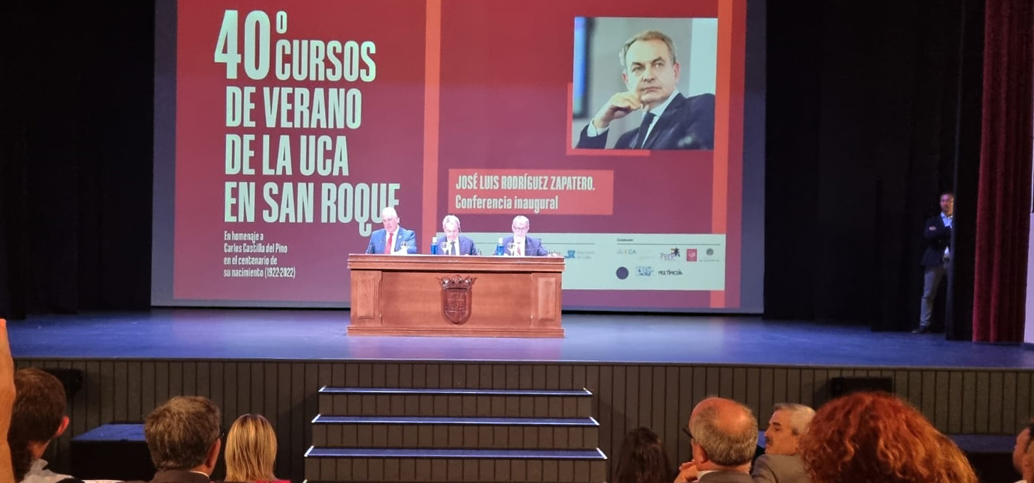 Rodríguez Zapatero analiza la actualidad internacional en los XL Cursos de Verano de la UCA en San Roque