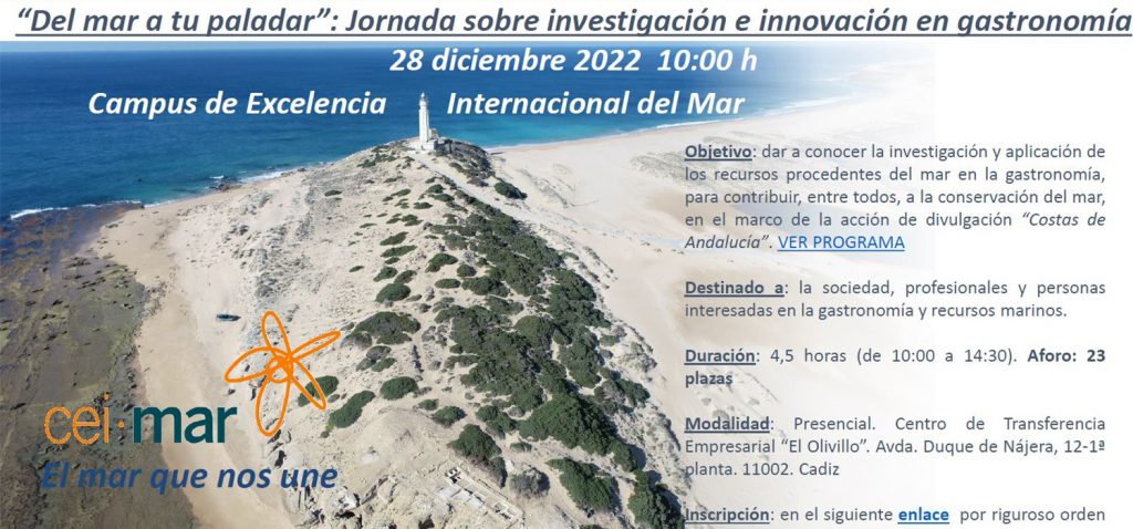 El CEI·MAR organiza ‘Del mar a tu paladar: jornada sobre investigación e innovación en gastronomía’
