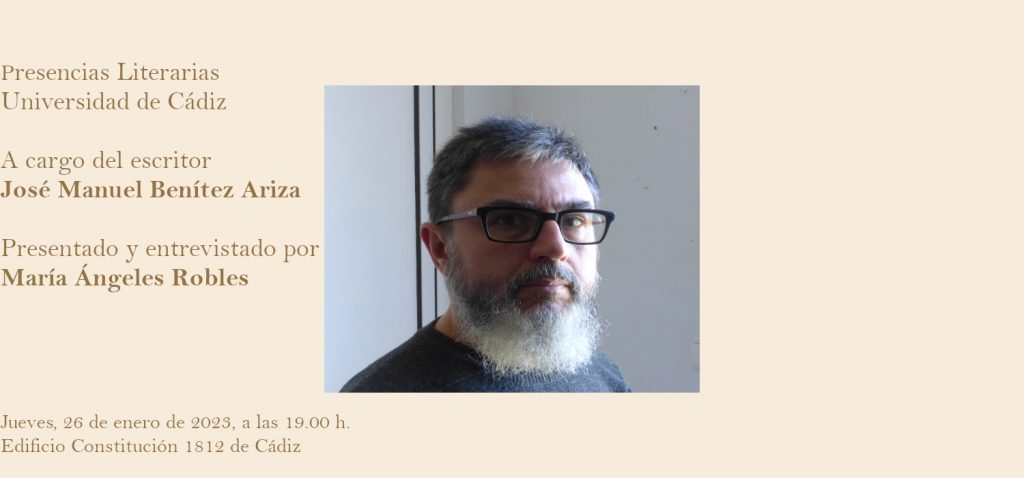El escritor José Manuel Benítez Ariza estará el próximo jueves 26 en las Presencias Literarias de la UCA