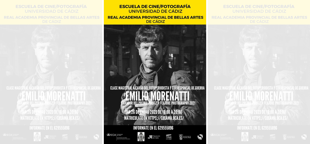 El fotoperiodista Emilio Morenatti impartirá una clase magistral en la Universidad de Cádiz