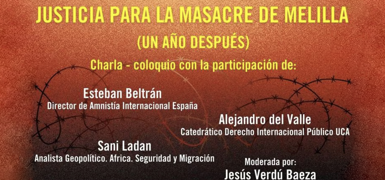 ‘Justicia para la masacre de Melilla. Un año después”, en el salón de Grados de la ETSIA