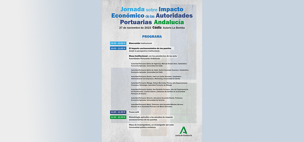 Junta, UCA y CEIMAR organizan la Jornada ‘Investigación del Impacto Socioeconómico de los Puertos de Andalucía’