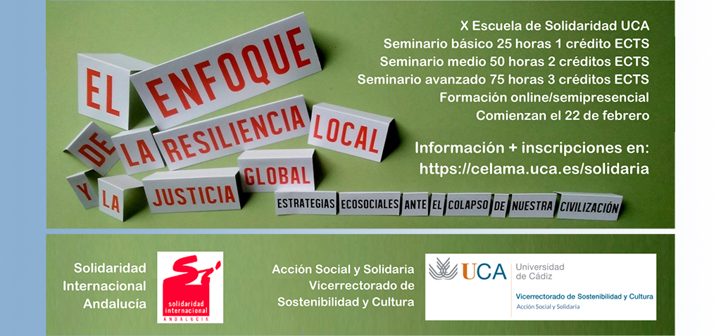 La UCA organiza tres seminarios sobre ‘El enfoque de la resiliencia local y la justicia global’