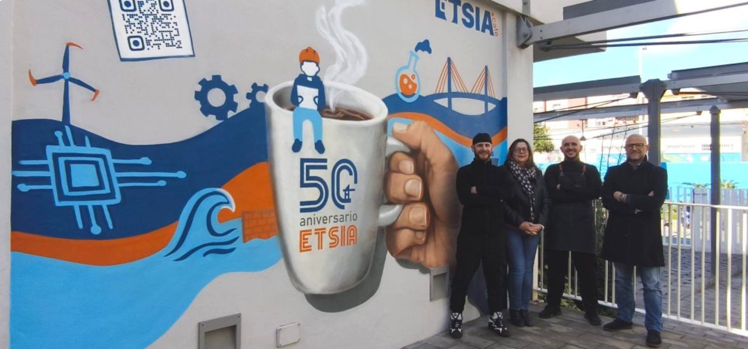 La ETSIA inaugura un mural conmemorativo en su cafetería y refuerza la comunicación con la comunidad universitaria