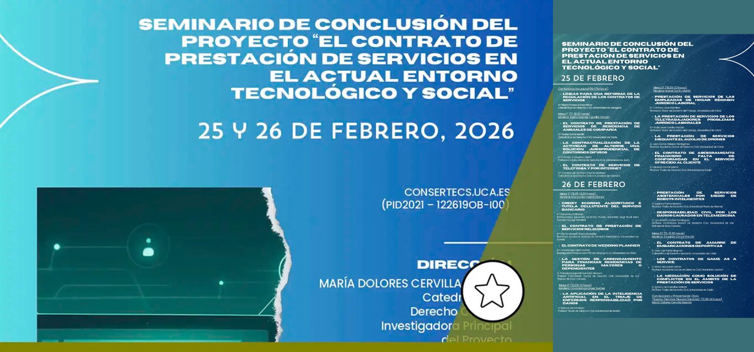 La Facultad de Derecho organiza el seminario de clausura del Proyecto CONSERTECS sobre el contrato de prestación de servicios
