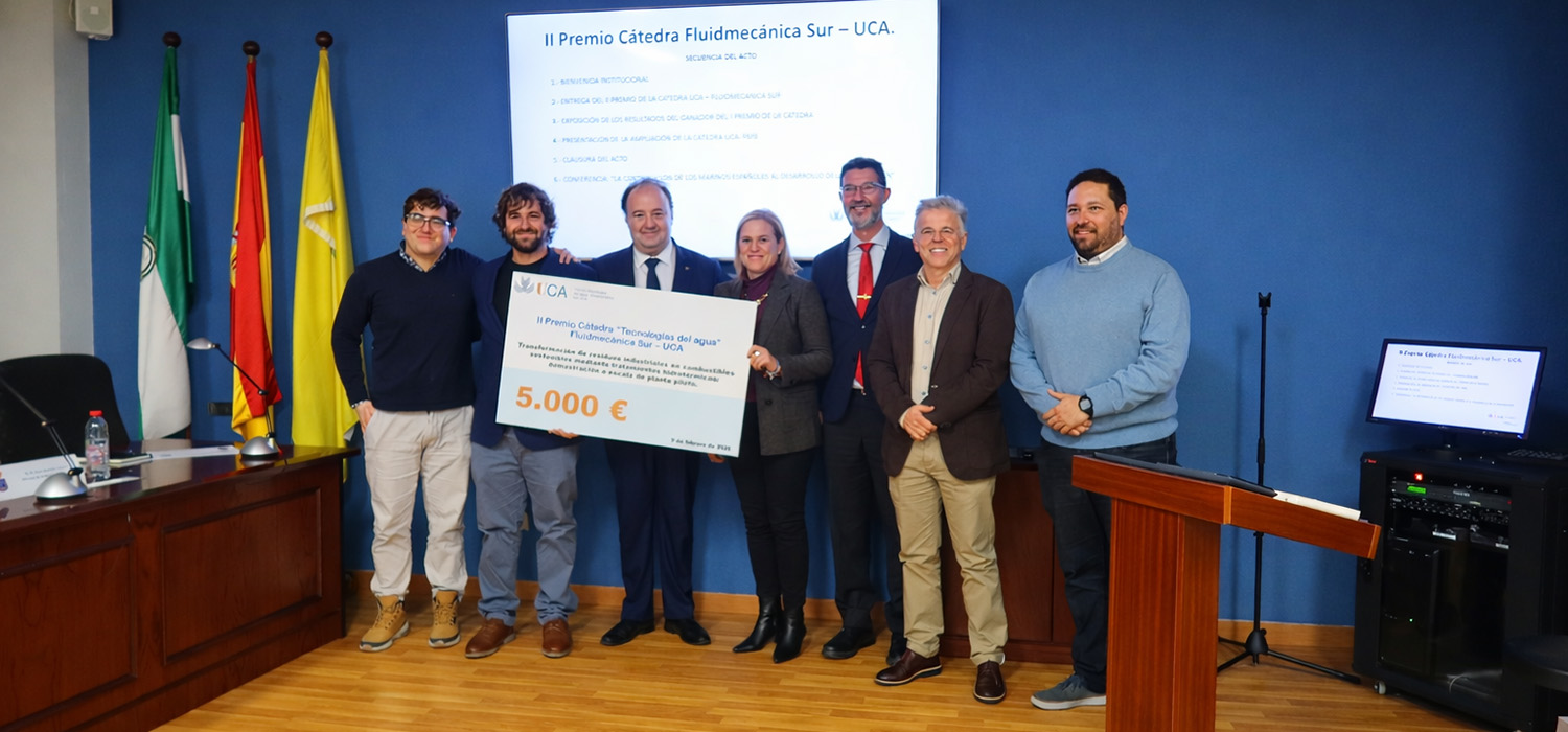 Entregado el II Premio de la Cátedra Fluidmecánica Sur-UCA sobre innovación en el ciclo integral del agua