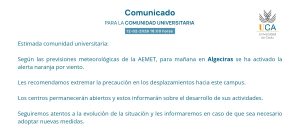 Alerta naranja por viento mañana en el Campus de Algeciras