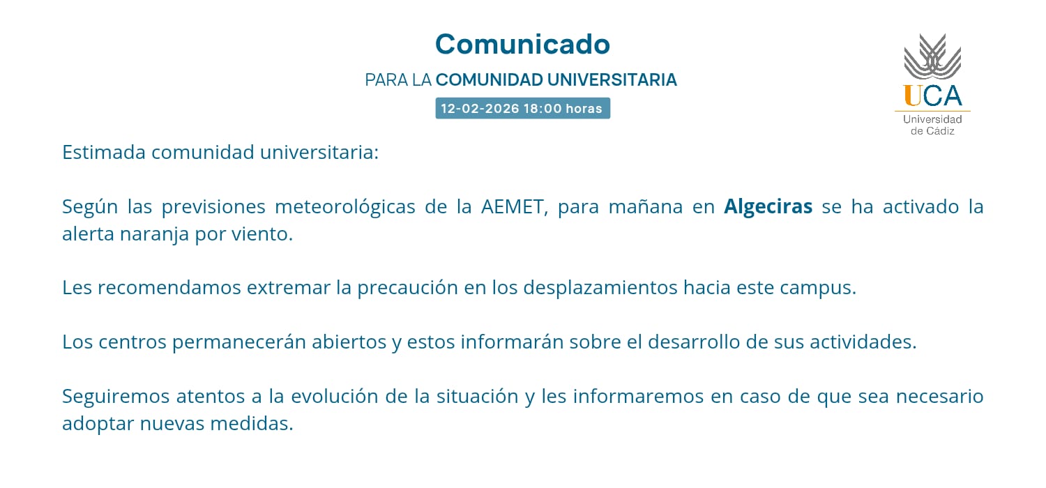 Alerta naranja por viento este viernes en el Campus de Algeciras
