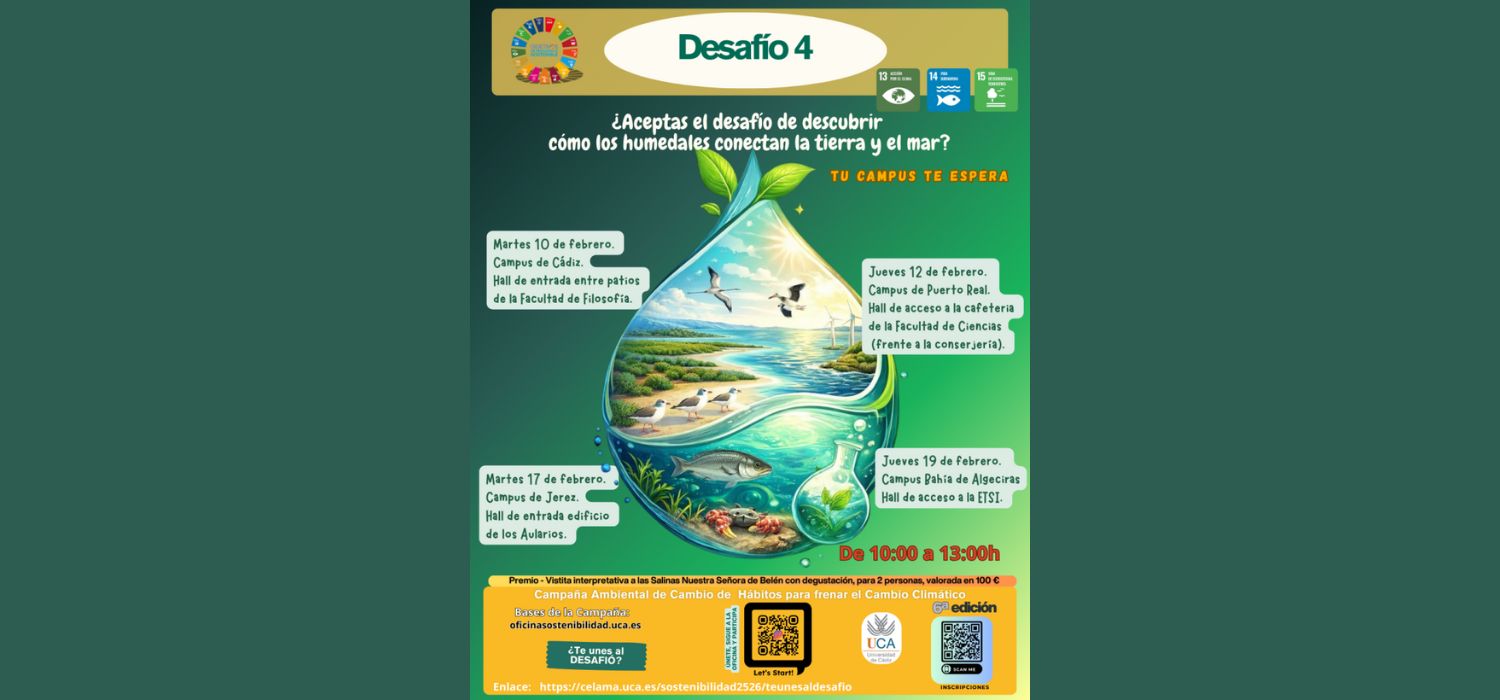 La Universidad de Cádiz lanza un desafío ambiental para sensibilizar sobre la importancia de los humedales costeros