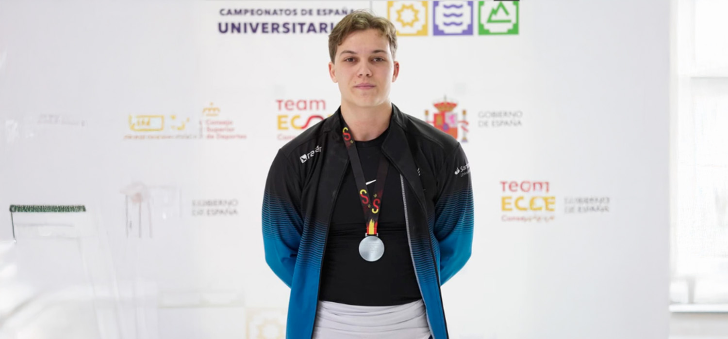 El estudiante de la UCA Miguel Ángel Chamorro, subcampeón de España Universitario de Halterofilia